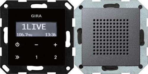 Радиоприемник RDS Gira System 55 с громкоговорителем антрацит 228028 Радиоприемник RDS Gira System 55 с громкоговорителем антрацит 228028