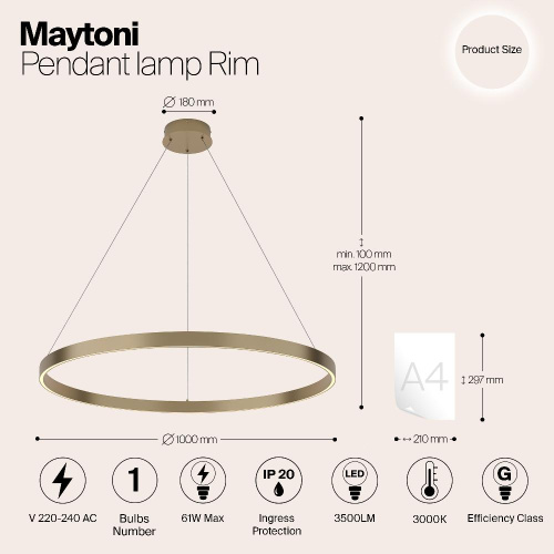 Подвесной светильник Maytoni MOD058PL-L54BS3K Подвесной светильник Maytoni MOD058PL-L54BS3K