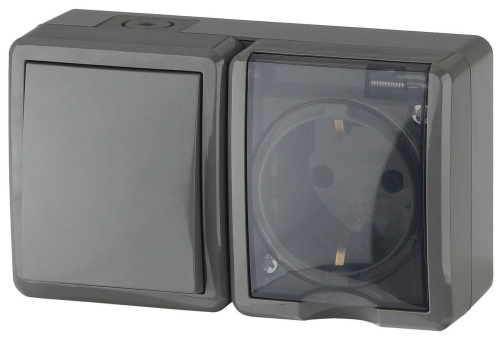 Блок розетка-выключатель ЭРА Эксперт IP54 16A 250V 11-7401-03 Б0020734 Блок розетка-выключатель ЭРА Эксперт IP54 16A 250V 11-7401-03 Б0020734
