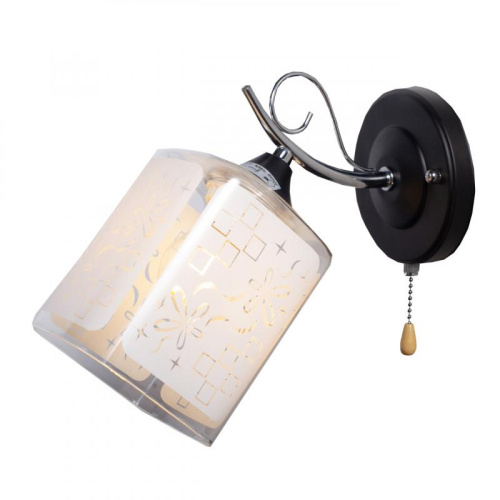 Бра IMEX MD.1087-1-W BK+CH Бра IMEX MD.1087-1-W BK+CH