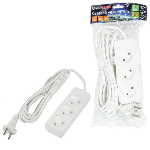 Удлинитель Uniel Ultra 3гн х 3м б/з S-CU3-3 White UL-00009982 Удлинитель Uniel Ultra 3гн х 3м б/з S-CU3-3 White UL-00009982