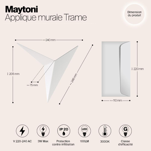 Настенный светодиодный светильник Maytoni Trame C808WL-L3W Настенный светодиодный светильник Maytoni Trame C808WL-L3W