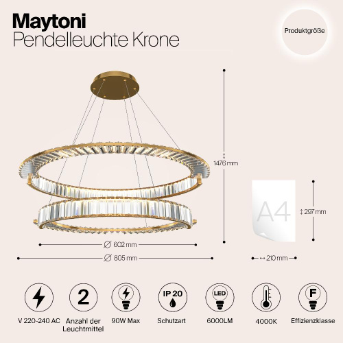 Подвесной светильник Maytoni P097PL-L90G4K Подвесной светильник Maytoni P097PL-L90G4K
