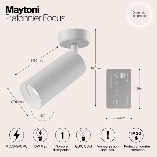 Спот Maytoni Focus C017CW-01W