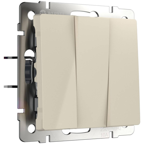 Выключатель Werkel трехклавишный слоновая кость WL03-SW-3G-ivory 4690389073434 Выключатель Werkel трехклавишный слоновая кость WL03-SW-3G-ivory 4690389073434