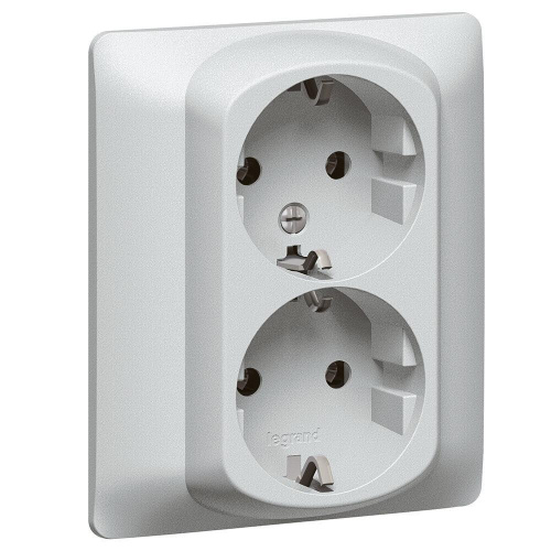 Розетка 2х2К+3 Legrand Galea Life 16A 250V с/з со шторками винтовой зажим алюминий 771331 Розетка 2х2К+3 Legrand Galea Life 16A 250V с/з со шторками винтовой зажим алюминий 771331