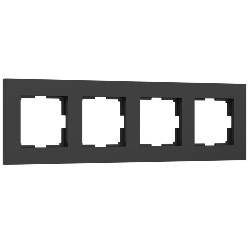 Рамка на 4 поста Werkel Slab черный матовый W0042908 4690389193477 Рамка на 4 поста Werkel Slab черный матовый W0042908 4690389193477