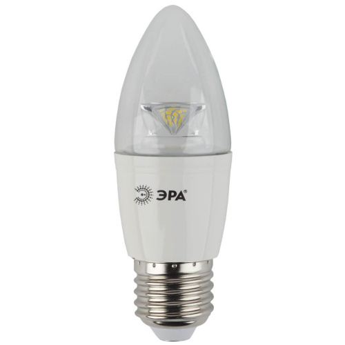 Лампа светодиодная ЭРА E27 7W 2700K свеча прозрачная LED B35-7W-827-E27-Clear Лампа светодиодная ЭРА E27 7W 2700K свеча прозрачная LED B35-7W-827-E27-Clear