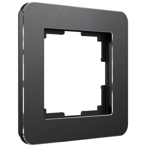 Рамка Werkel Platinum на 1 пост черный алюминий W0012608 4690389184420 Рамка Werkel Platinum на 1 пост черный алюминий W0012608 4690389184420