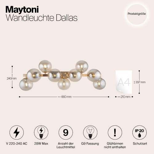 Бра Maytoni Dallas MOD547WL-09G Бра Maytoni Dallas MOD547WL-09G