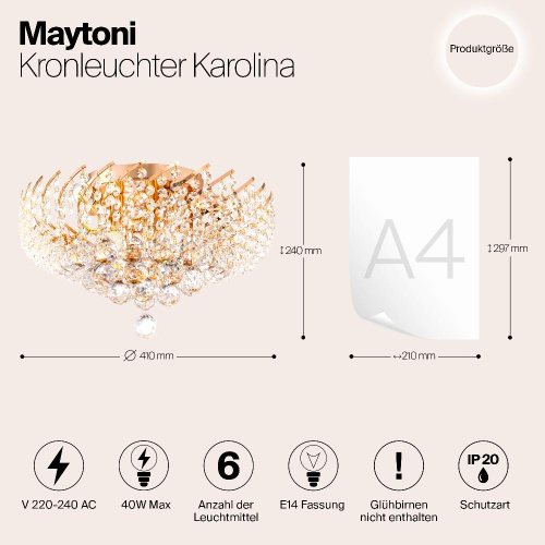Потолочная люстра Maytoni Karolina DIA120-06-G Потолочная люстра Maytoni Karolina DIA120-06-G