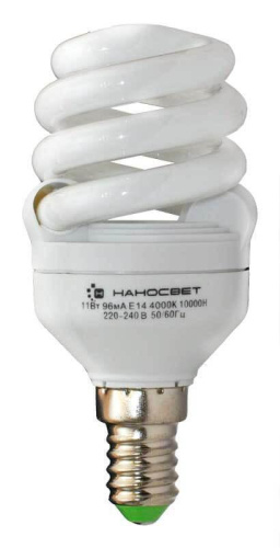 Лампа энергосберегающая Наносвет E14 11W 2700K матовая ES-SPU11/E14/827 E083 Лампа энергосберегающая Наносвет E14 11W 2700K матовая ES-SPU11/E14/827 E083