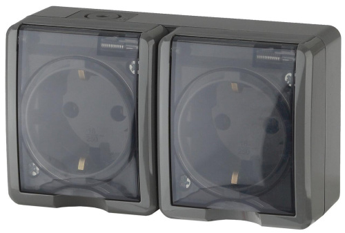 Розетка ЭРА Эксперт 2х2P+E IP54 16A 250V 11-2403-03 Б0020717 Розетка ЭРА Эксперт 2х2P+E IP54 16A 250V 11-2403-03 Б0020717