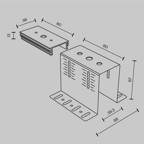 Комплектующие для накладной трековой системы Technical TRA010HCB Комплектующие для накладной трековой системы Technical TRA010HCB