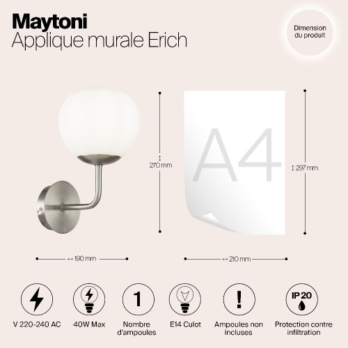 Бра Maytoni Erich MOD221-WL-01-N Бра Maytoni Erich MOD221-WL-01-N