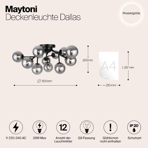 Потолочный светильник Maytoni MOD545CL-12B Потолочный светильник Maytoni MOD545CL-12B