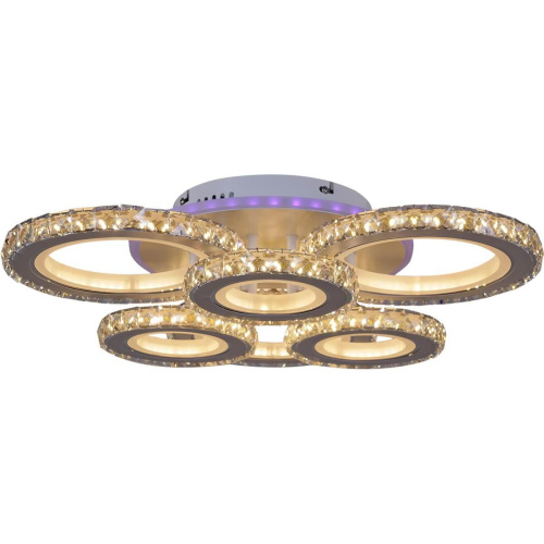 Потолочная светодиодная люстра Reluce 03900-0.3-3+3B WH+CR (RGB) Потолочная светодиодная люстра Reluce 03900-0.3-3+3B WH+CR (RGB)