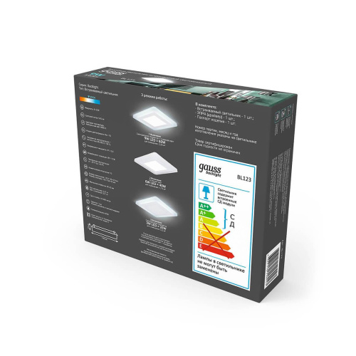 Встраиваемый светодиодный светильник Gauss Backlight BL123 Встраиваемый светодиодный светильник Gauss Backlight BL123