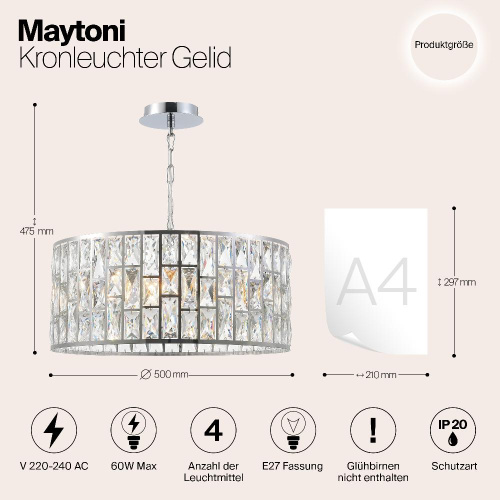Люстра Maytoni MOD184-PL-04-CH Люстра Maytoni MOD184-PL-04-CH