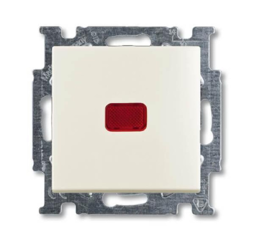 Выключатель кнопочный одноклавишный ABB Basic55 10A 250V с подсветкой слоновая кость 2CKA001413A1084