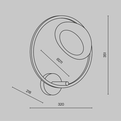 Бра Maytoni Moon MOD327WL-L5BS3K1 Бра Maytoni Moon MOD327WL-L5BS3K1