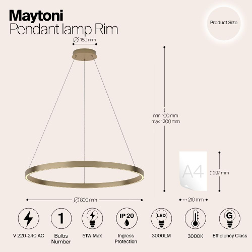 Подвесной светильник Maytoni MOD058PL-L42BS3K Подвесной светильник Maytoni MOD058PL-L42BS3K