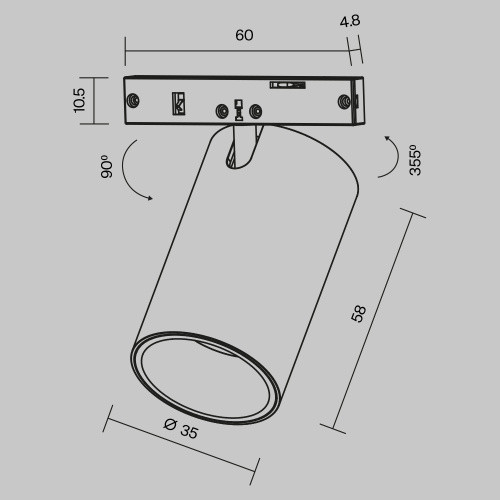 Трековый светильник Technical TR187-1-5W4K-M-B Трековый светильник Technical TR187-1-5W4K-M-B