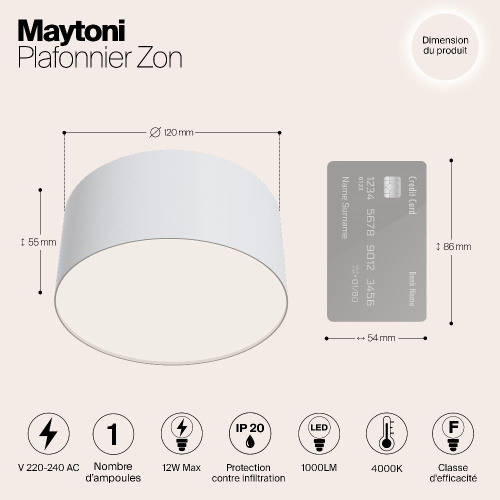 Потолочный светодиодный светильник Maytoni Zon C032CL-L12W4K Потолочный светодиодный светильник Maytoni Zon C032CL-L12W4K