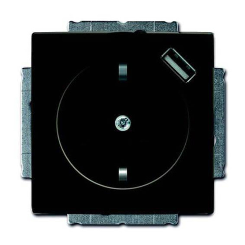 Розетка ABB Basic55 Schuko с/з 16A 250V со шторками USB безвинтовой зажим chateau-чeрный 2CKA002011A6195 Розетка ABB Basic55 Schuko с/з 16A 250V со шторками USB безвинтовой зажим chateau-чeрный 2CKA002011A6195