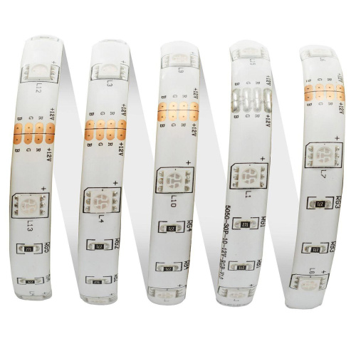 Светодиодная влагозащищенная лента OGM 7,2W/m 30LED/m 5050SMD разноцветная 5M LSE-041 Светодиодная влагозащищенная лента OGM 7,2W/m 30LED/m 5050SMD разноцветная 5M LSE-041
