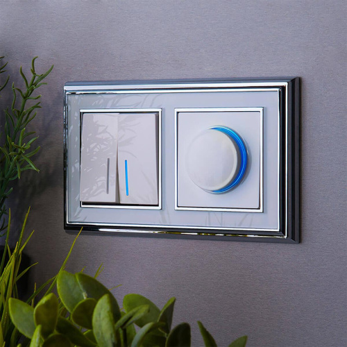 Выключатель Werkel двухклавишный проходной с подсветкой белый WL01-SW-2G-2W-LED 4690389059186 Выключатель Werkel двухклавишный проходной с подсветкой белый WL01-SW-2G-2W-LED 4690389059186