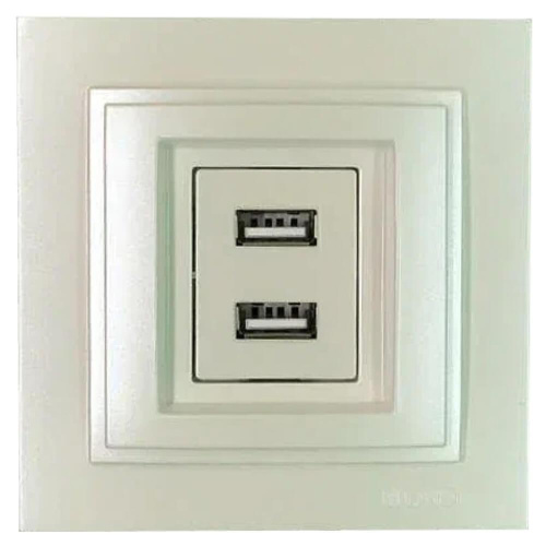 Розетка 2-а USB-зарядка Mono Electric Despina 250V жемчуг 102-252505-178 Розетка 2-а USB-зарядка Mono Electric Despina 250V жемчуг 102-252505-178