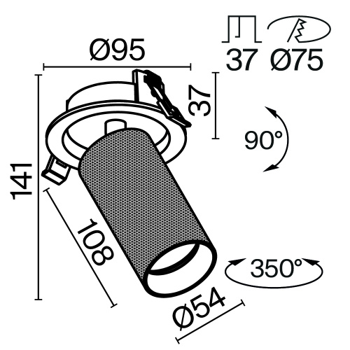 Встраиваемый светильник Technical C081CL-01-GU10-W Встраиваемый светильник Technical C081CL-01-GU10-W