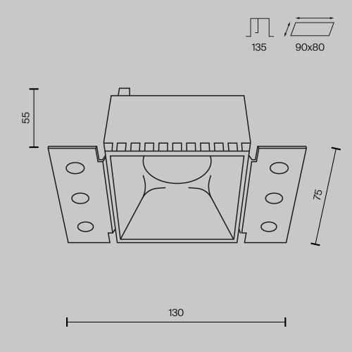Встраиваемый светильник Technical DL051-01-GU10-SQ-WS Встраиваемый светильник Technical DL051-01-GU10-SQ-WS