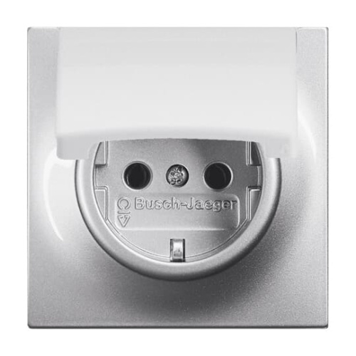 Розетка ABB Impuls Schuko с/з 16A 250V с крышкой безвинтовой зажим серебристо-алюминиевый 2CKA002018A1489 Розетка ABB Impuls Schuko с/з 16A 250V с крышкой безвинтовой зажим серебристо-алюминиевый 2CKA002018A1489