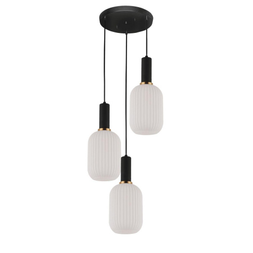 Подвесная люстра Lumina Deco Rico LDP 1218-3 WT+BK Подвесная люстра Lumina Deco Rico LDP 1218-3 WT+BK