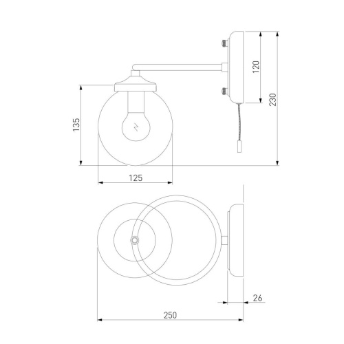 Бра Eurosvet 70104/1 черный Бра Eurosvet 70104/1 черный