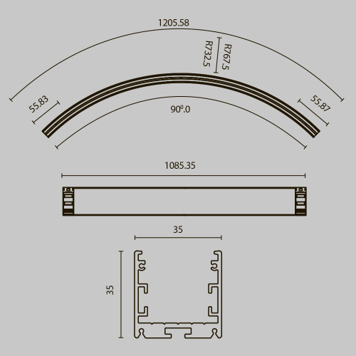 Комплектующие к светодиодной ленте Led Strip ALM-3535R-B-D-90°-1.5M Комплектующие к светодиодной ленте Led Strip ALM-3535R-B-D-90°-1.5M