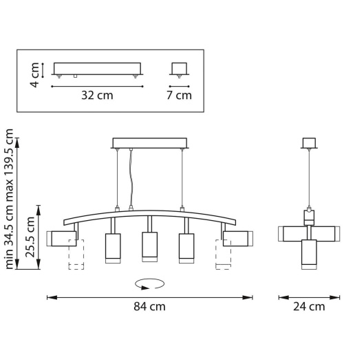 Подвесная люстра Lightstar Rullo (571735+214437-3+214436-2+202430-5) LR7353733620 Подвесная люстра Lightstar Rullo (571735+214437-3+214436-2+202430-5) LR7353733620