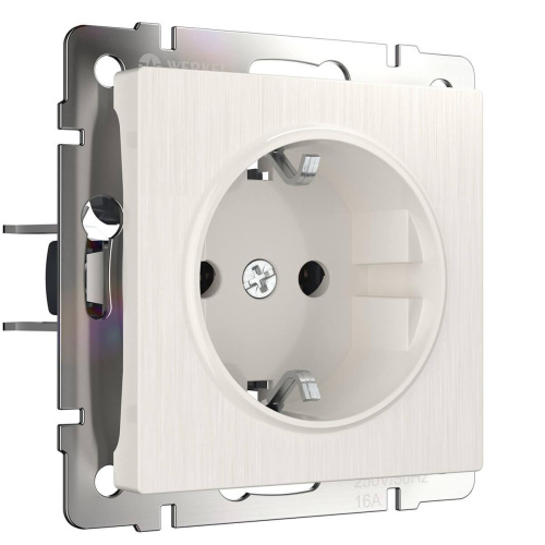 Розетка Werkel с заземлением перламутровый рифленый WL13-SKG-01-IP20 4690389124334 Розетка Werkel с заземлением перламутровый рифленый WL13-SKG-01-IP20 4690389124334