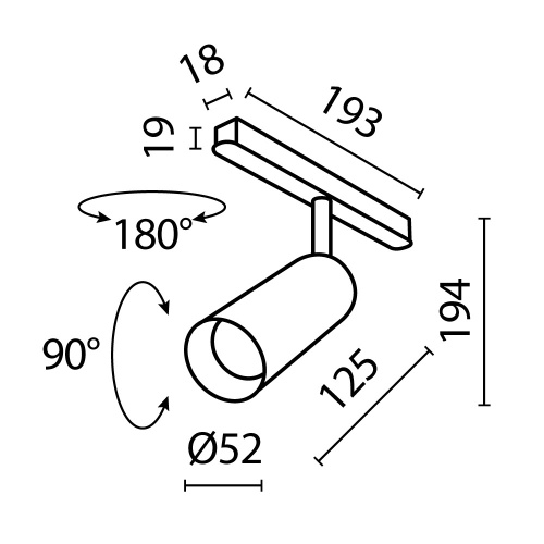 Трековый светильник Technical TR032-4-12W3K-M-DS-BBS Трековый светильник Technical TR032-4-12W3K-M-DS-BBS