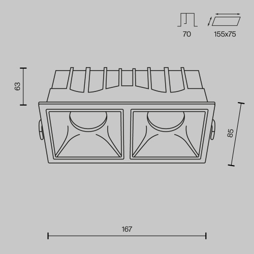Встраиваемый светильник Technical DL043-02-15W3K-SQ-WB Встраиваемый светильник Technical DL043-02-15W3K-SQ-WB