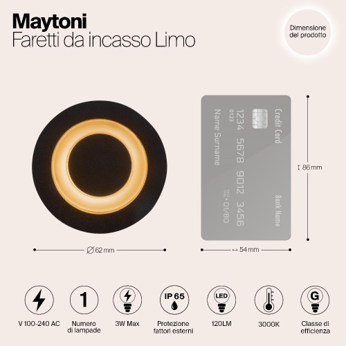 Встраиваемый светодиодный светильник Maytoni Limo O037-L3B3K Встраиваемый светодиодный светильник Maytoni Limo O037-L3B3K