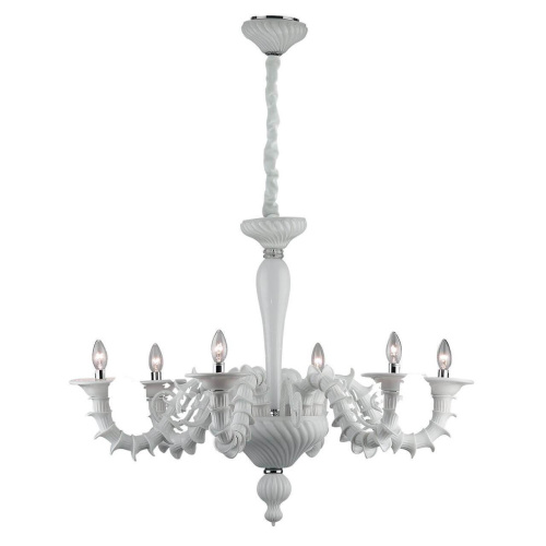 Подвесная люстра Ideal Lux Ca Rezzonico SP6 Bianco 007717 Подвесная люстра Ideal Lux Ca Rezzonico SP6 Bianco 007717