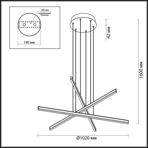 Подвесной светодиодный светильник Odeon Light Rudy 3890/48L