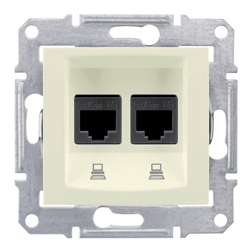 Розетка компьютерная 2хRJ45 Schneider Electric Sedna UTP SDN4400147 Розетка компьютерная 2хRJ45 Schneider Electric Sedna UTP SDN4400147