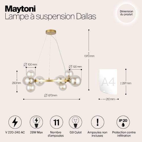 Подвесной светильник Maytoni MOD545PL-11G Подвесной светильник Maytoni MOD545PL-11G