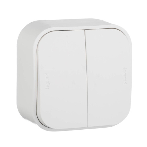 Переключатель двухклавишный на 2 направления Legrand Quteo 10A 250V белый 782206 Переключатель двухклавишный на 2 направления Legrand Quteo 10A 250V белый 782206