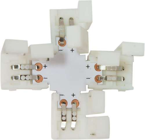 Коннектор X-образный для светодиодной ленты 5050SMD 12V Feron (10 шт) LD191 23138 Коннектор X-образный для светодиодной ленты 5050SMD 12V Feron (10 шт) LD191 23138