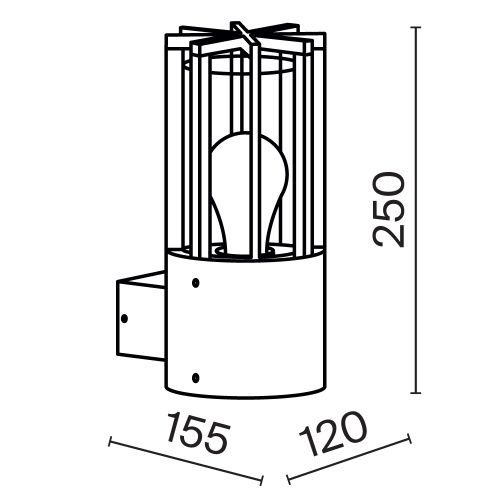 Настенный светильник (бра) Outdoor O453WL-01GF Настенный светильник (бра) Outdoor O453WL-01GF